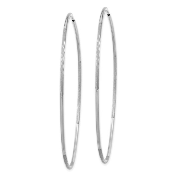 14K White Gold 1.25mm Diamond-cut Endless Hoop Earring - Picture 4 of 4